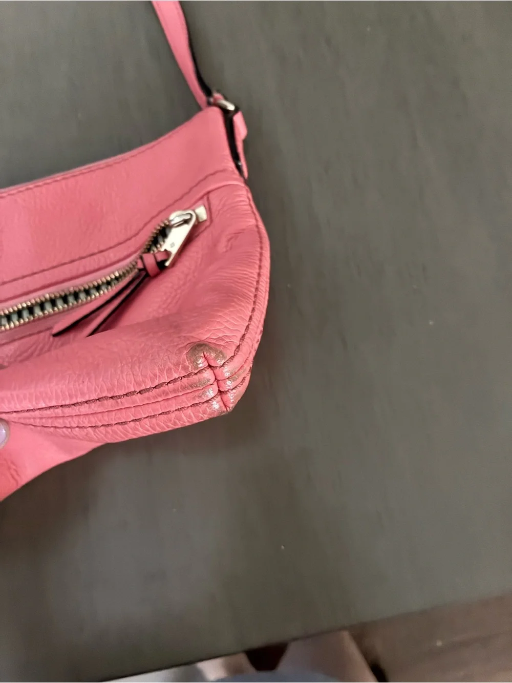 kate spade Pink Leather Crossbody with Front Zip Pocket